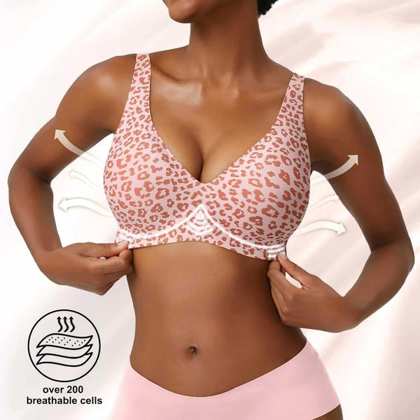 Seamless Pink Leopard Comfort Bra
